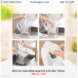 Bình lọc nước Brita dung tích 2.4L kèm 1lõi lọc